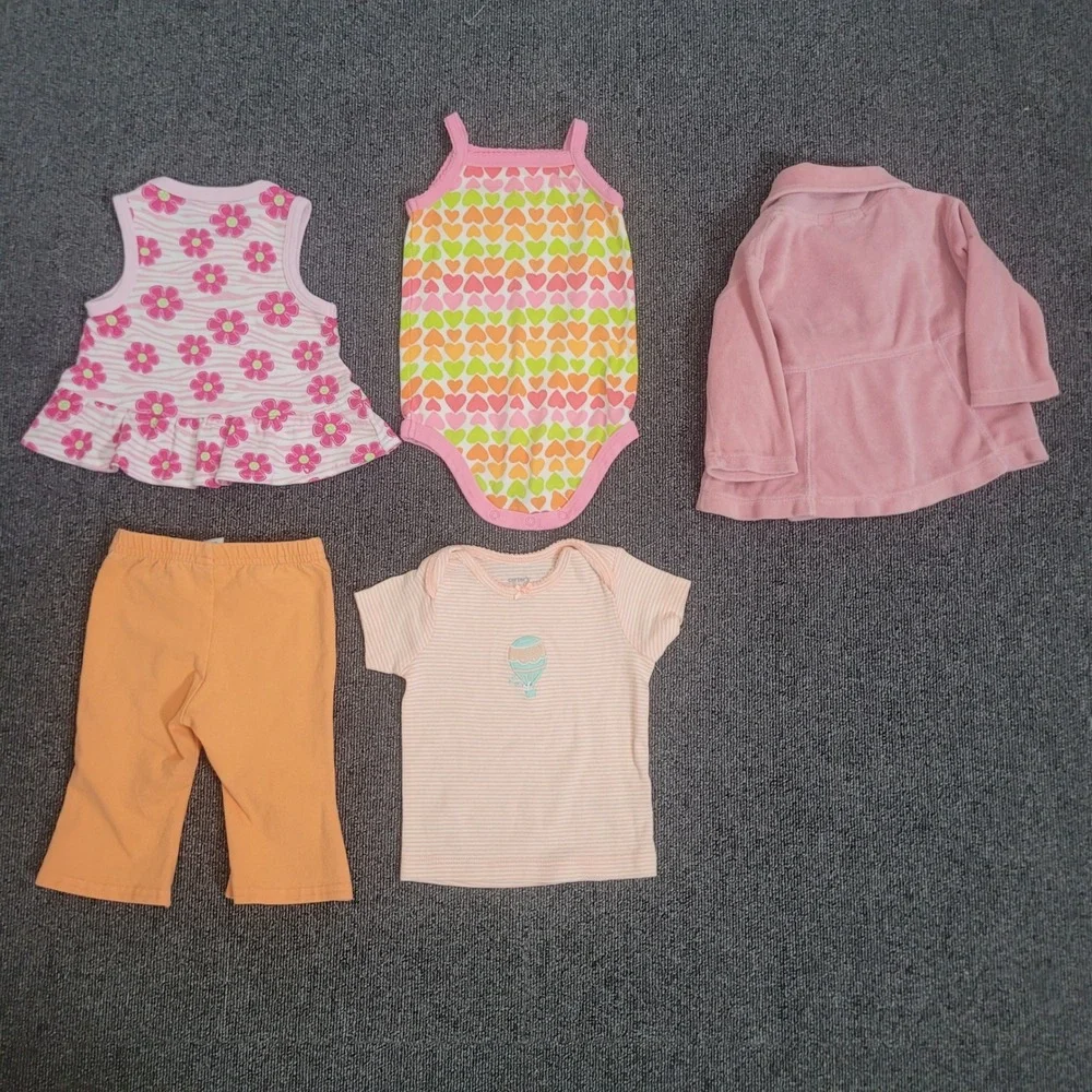 Carters Old Navy Luna Luna 3-6M Clothing Lot 5pc Baby Girl Jacket Top Pants
